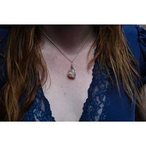 Wire wrapped crystal necklace,